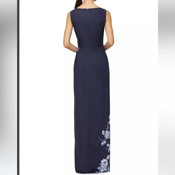 Kay Unger Esti Floral Stretch-Crêpe Walk-Thru Jumpsuit Size 12 NWT - Picture 5 of 10